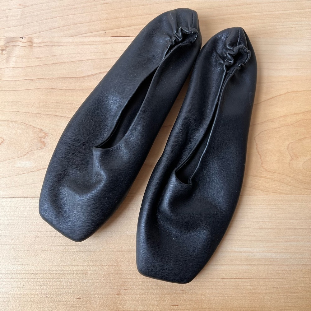 Oak + Fort vegan leather square toe flats